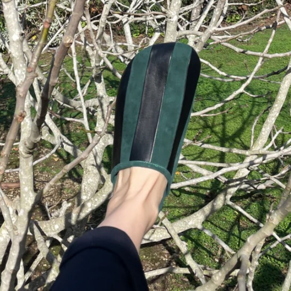 Beklina Gubi Mules in eucalyptus green Sz 7